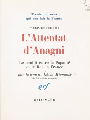 cover image of L'attentat d'Anagni
